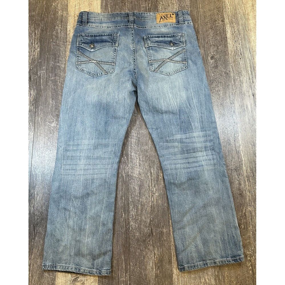 TK Axel Men's Slim Boot Cut Jeans Light Wash Blue Denim Stretch Pockets 38 X 29* - Picture 11 of 16
